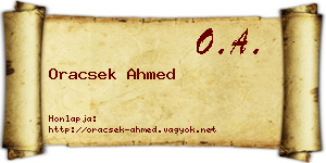 Oracsek Ahmed névjegykártya